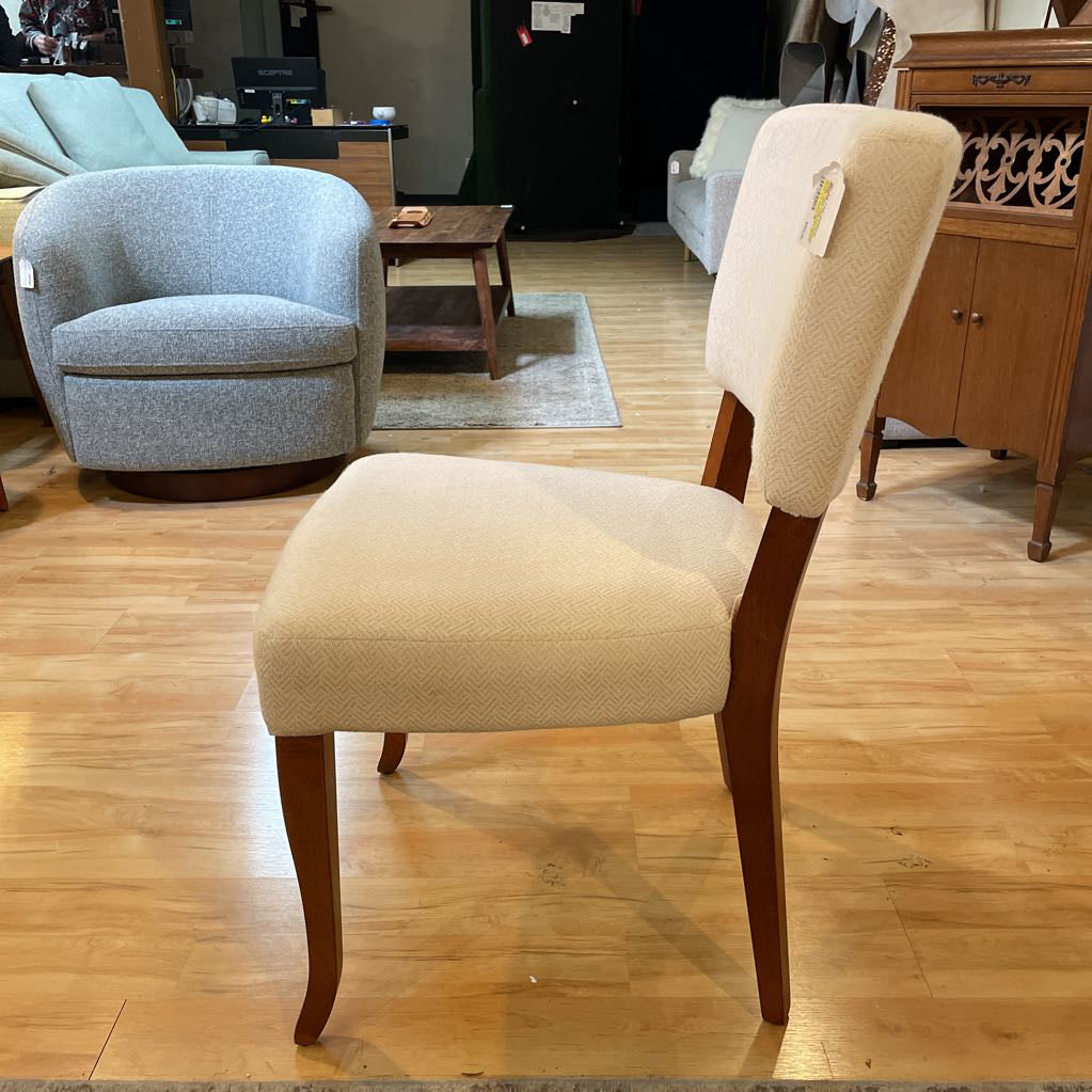 SET of 4 Cream Upholstered Dining Chairs (With top tier protection against liquids and stains) C DINING CHAIRS