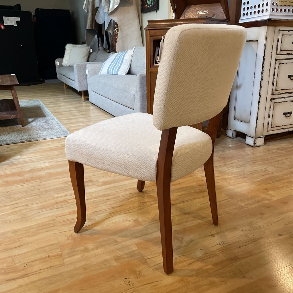 SET of 4 Cream Upholstered Dining Chairs (With top tier protection against liquids and stains) C DINING CHAIRS
