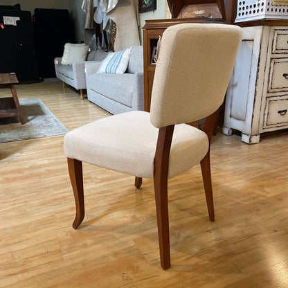 SET of 4 Cream Upholstered Dining Chairs (With top tier protection against liquids and stains) C DINING CHAIRS