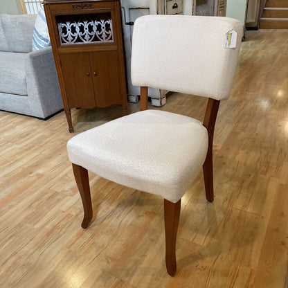 SET of 4 Cream Upholstered Dining Chairs (With top tier protection against liquids and stains) C DINING CHAIRS