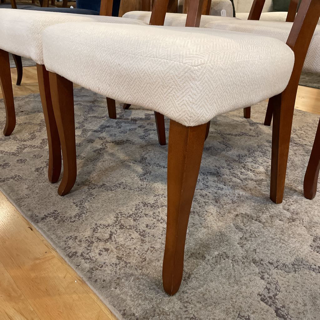 SET of 4 Cream Upholstered Dining Chairs (With top tier protection against liquids and stains) C DINING CHAIRS