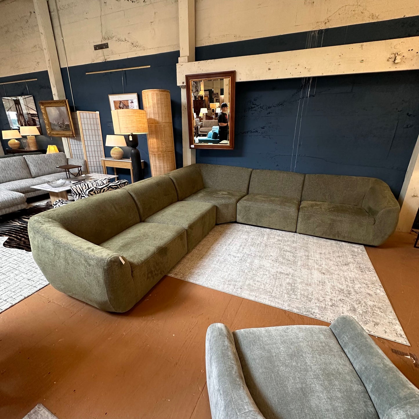 Eliza Olive Sectional - AS IS