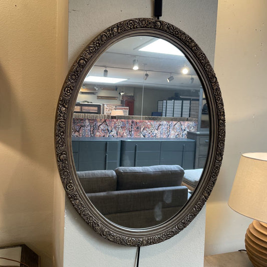 Vintage Oval Mirror with "Carved" Frame C MIRRORS