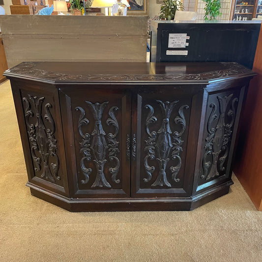 MC Wooden Angled Carved Credenza C CABINETS