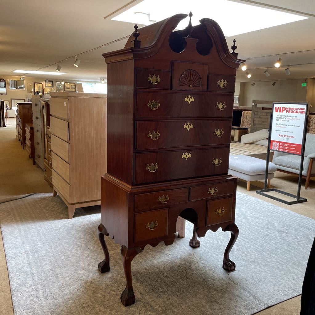Mahogany Queen Anne Style Highboy Dresser C HIGHBOYS