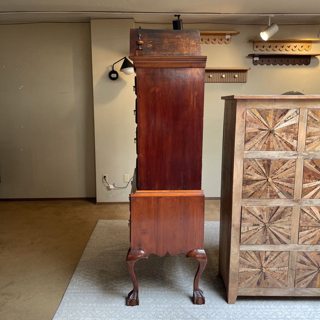 Mahogany Queen Anne Style Highboy Dresser C HIGHBOYS