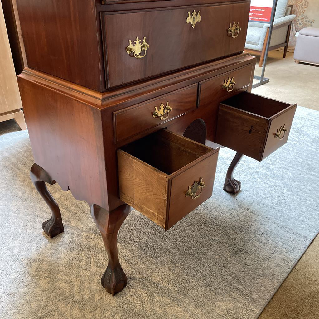 Mahogany Queen Anne Style Highboy Dresser C HIGHBOYS