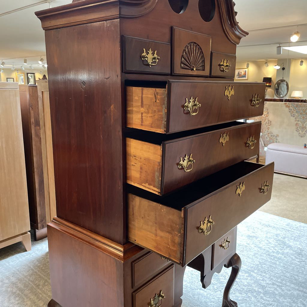 Mahogany Queen Anne Style Highboy Dresser C HIGHBOYS