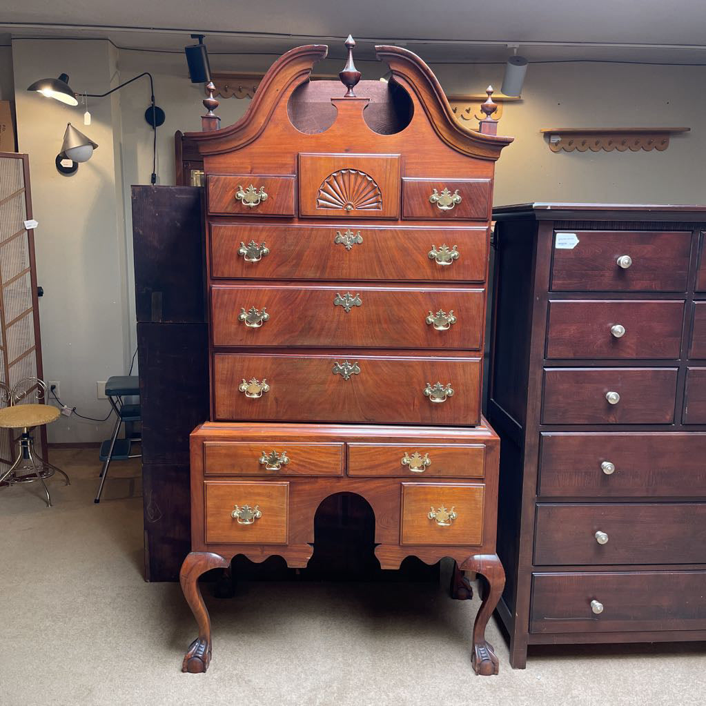 Mahogany Queen Anne Style Highboy Dresser C HIGHBOYS