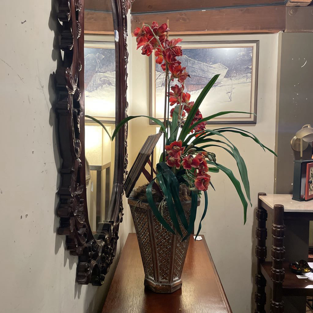 Faux Orchid in Basket UNIQUE FINDS