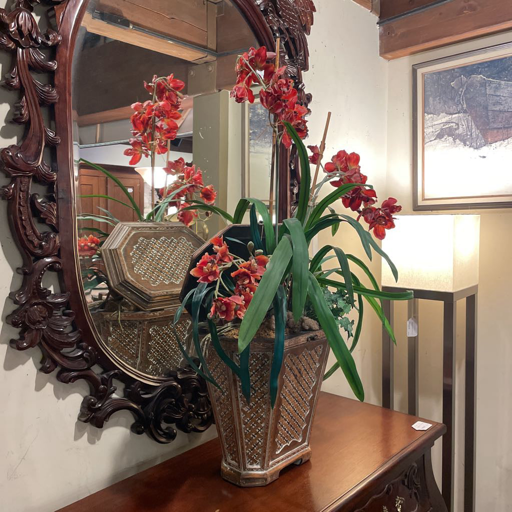 Faux Orchid in Basket UNIQUE FINDS