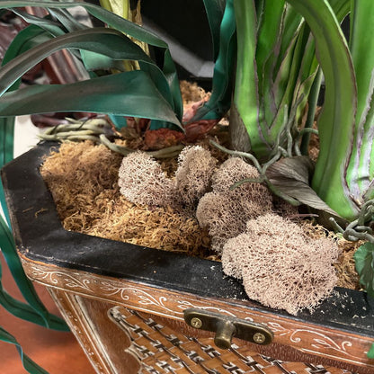 Faux Orchid in Basket UNIQUE FINDS