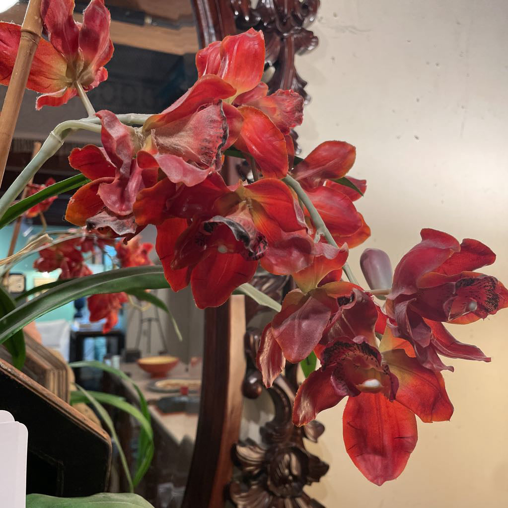 Faux Orchid in Basket UNIQUE FINDS
