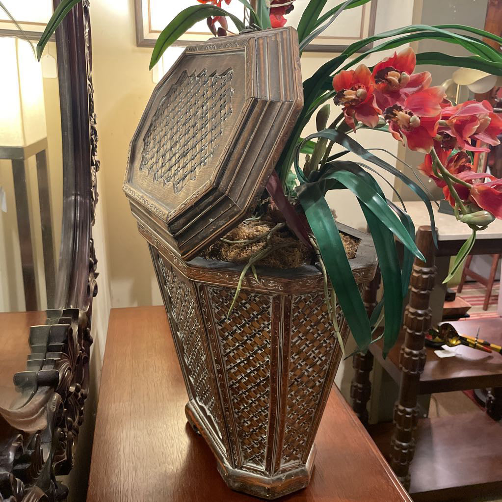 Faux Orchid in Basket UNIQUE FINDS