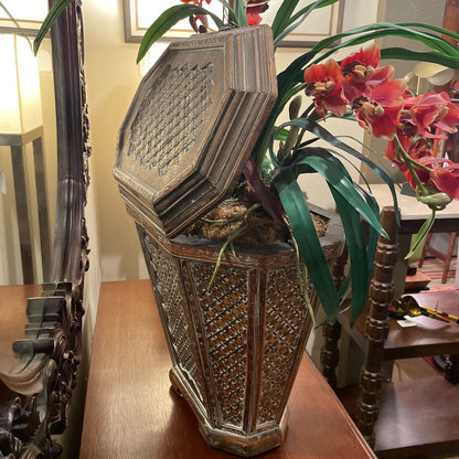 Faux Orchid in Basket UNIQUE FINDS