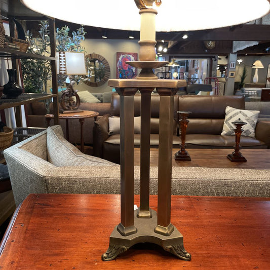 Pleated Shade Three Column Table Lamp LAMPS