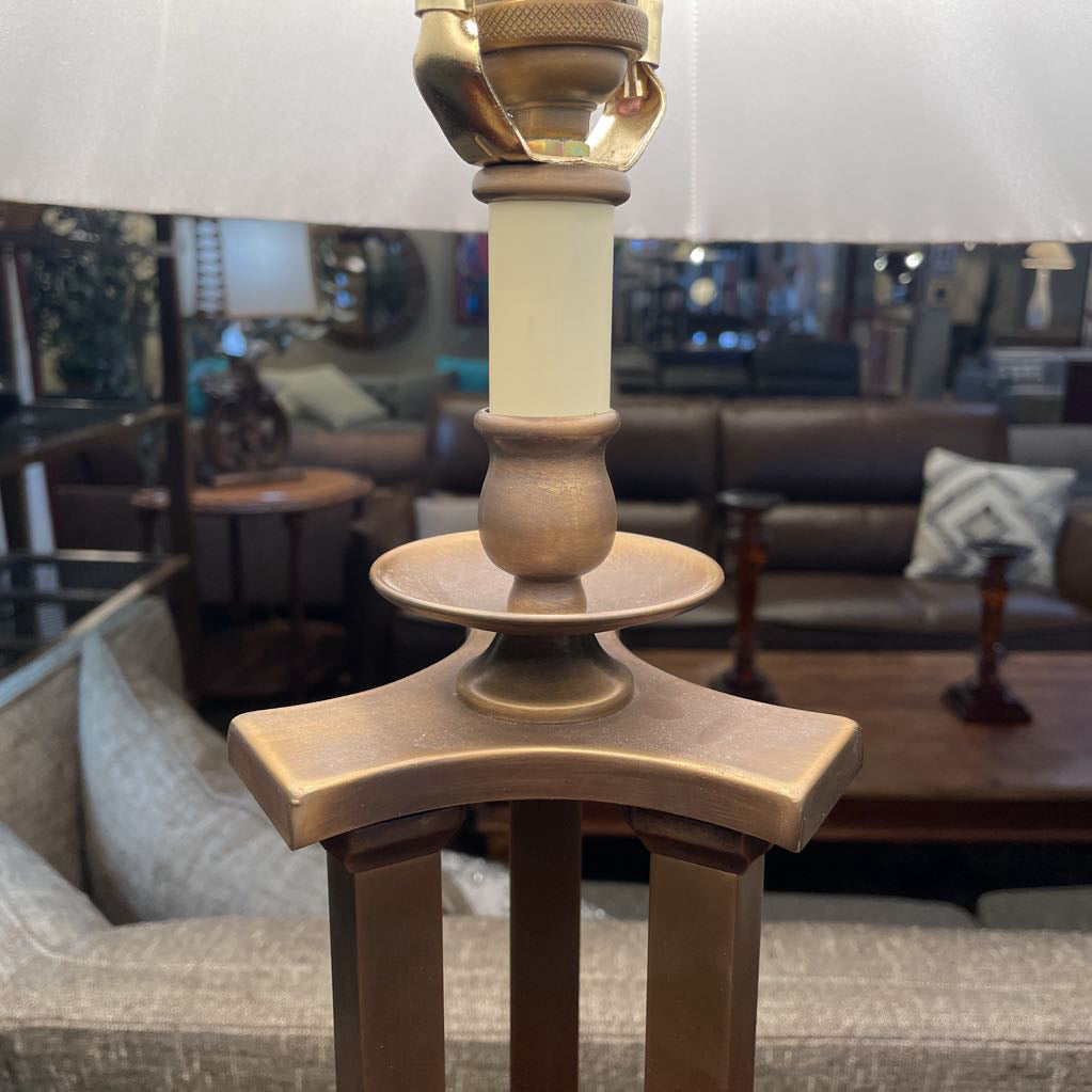 Pleated Shade Three Column Table Lamp LAMPS