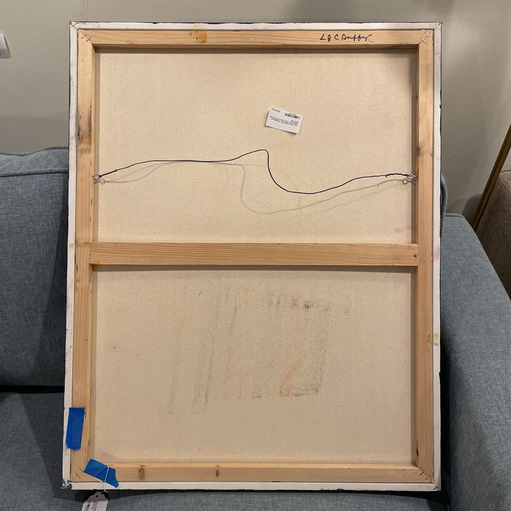 "Thoughts of You" Painting of Man in Hat Local Artist Linda-Jo Duffy