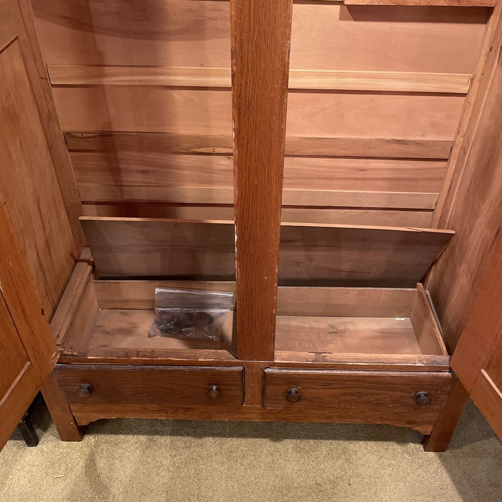 1900's Oak Armoire (AS IS) C HIGHBOYS