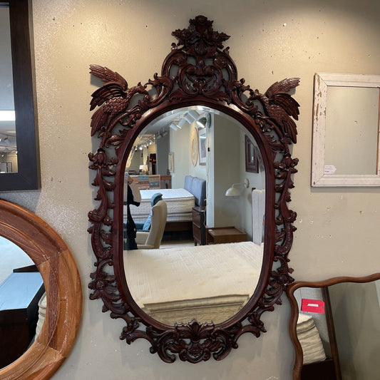 Mahogany Floral & Bird Mirror C MIRRORS