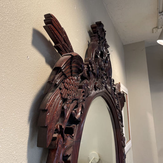Mahogany Floral & Bird Mirror C MIRRORS