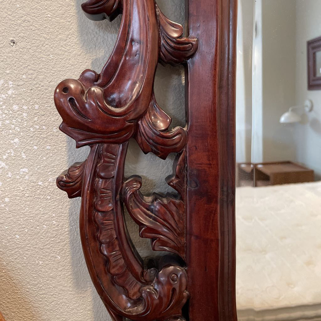 Mahogany Floral & Bird Mirror C MIRRORS