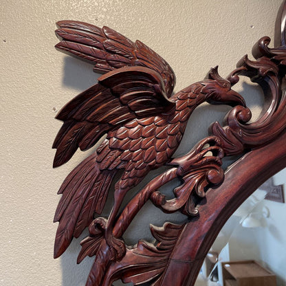 Mahogany Floral & Bird Mirror C MIRRORS