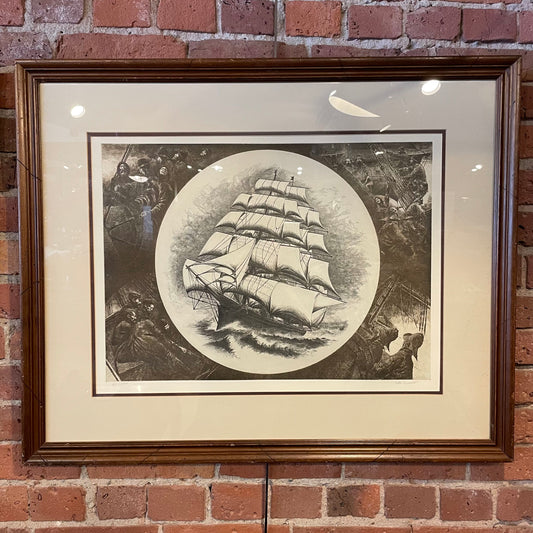 Clipper Ship Signed & Numbered Etching ART