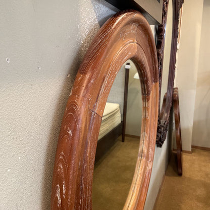 Reclaimed Wood Round Two Tone Wooden Frame Mirror C MIRRORS