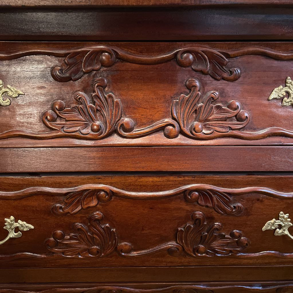 Mahogany Louise XV Style Bombe Chest C SIDEBOARDS