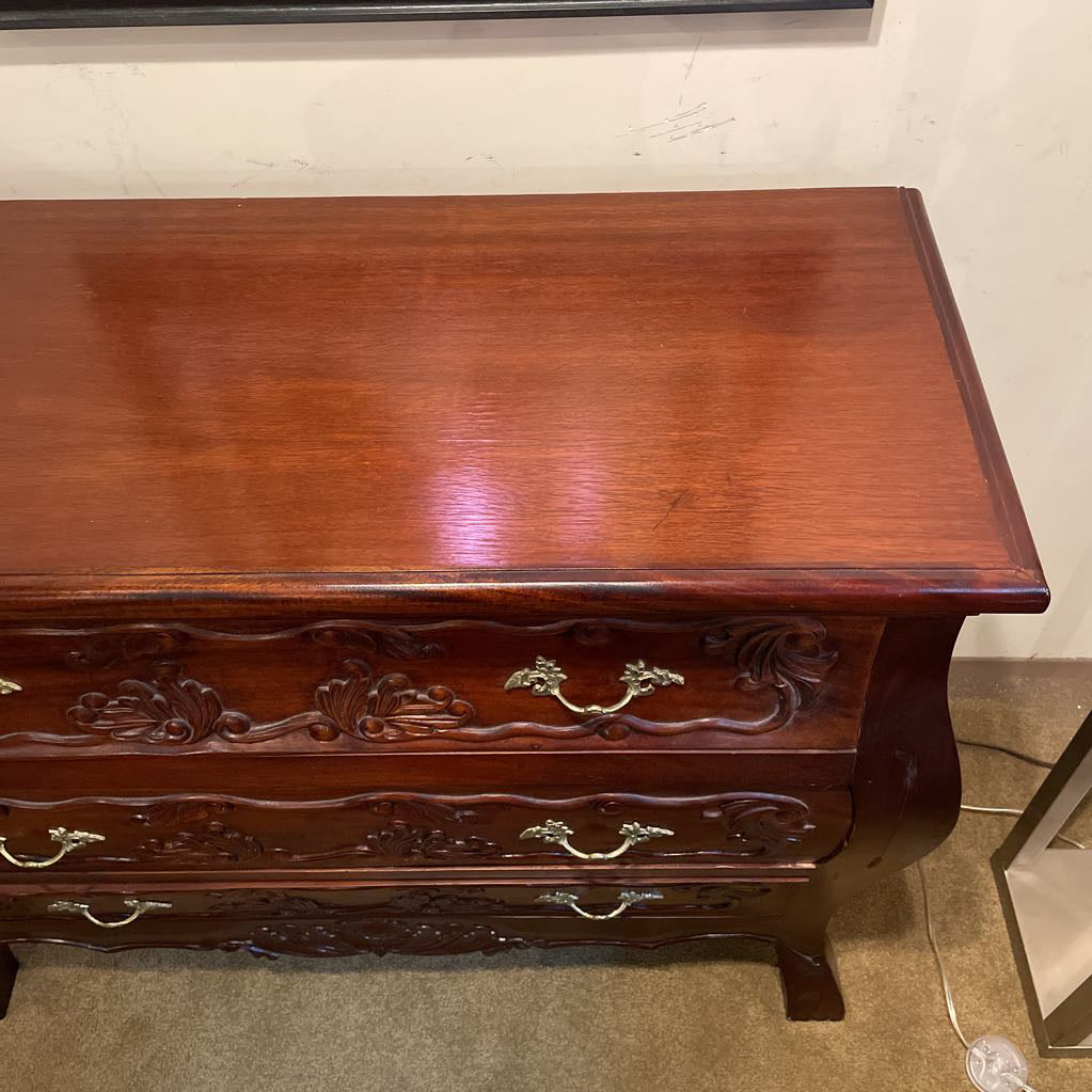 Mahogany Louise XV Style Bombe Chest C SIDEBOARDS
