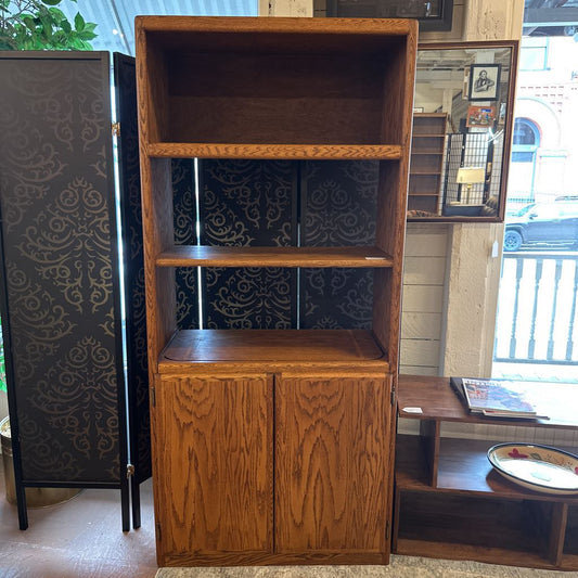 2 Door Oak Bookcase C BOOKSHELVES
