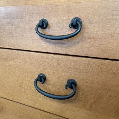 Blonde Wood 3 Drawer w/ Black Metal Hardware Nightstand C NIGHTSTANDS