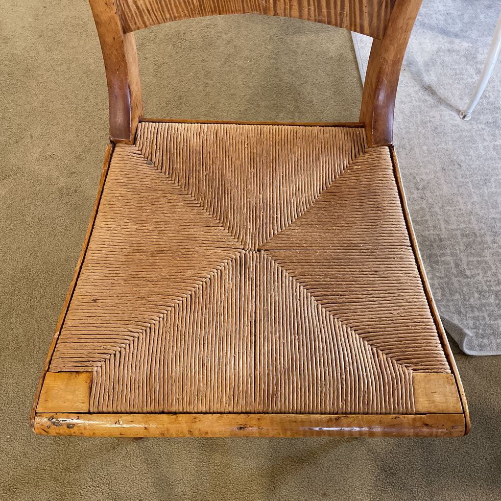 150 Year old Ladder Back Cane Seat Dining Chair Set of 4 C DINING CHAIRS
