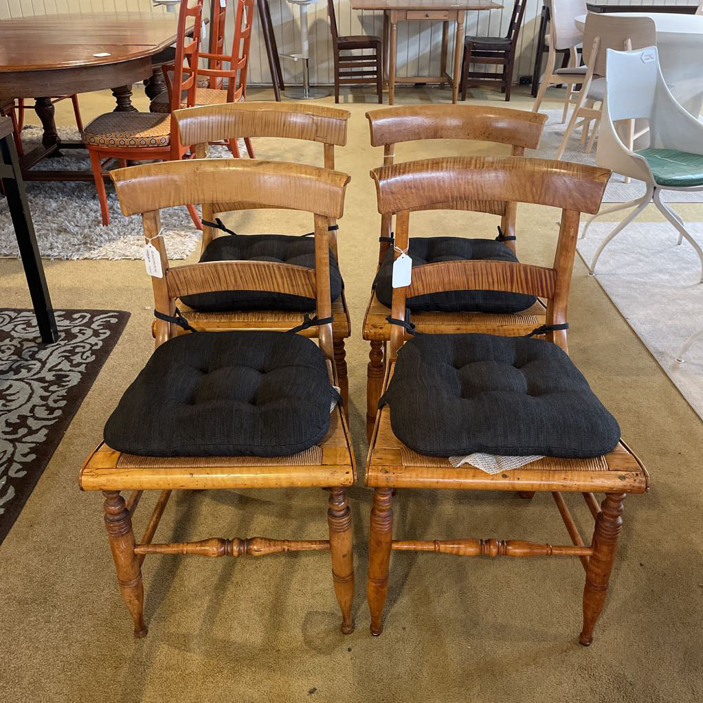 150 Year old Ladder Back Cane Seat Dining Chair Set of 4 C DINING CHAIRS