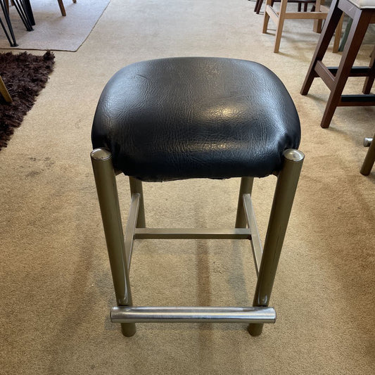 Chunk Vinyl Seat Metal Leg Stool AS IS C STOOLS