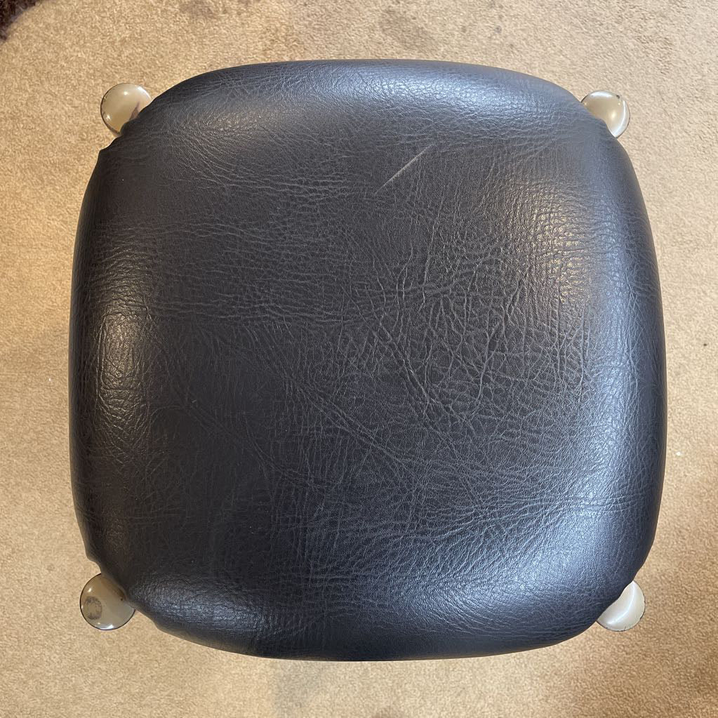 Chunk Vinyl Seat Metal Leg Stool AS IS C STOOLS