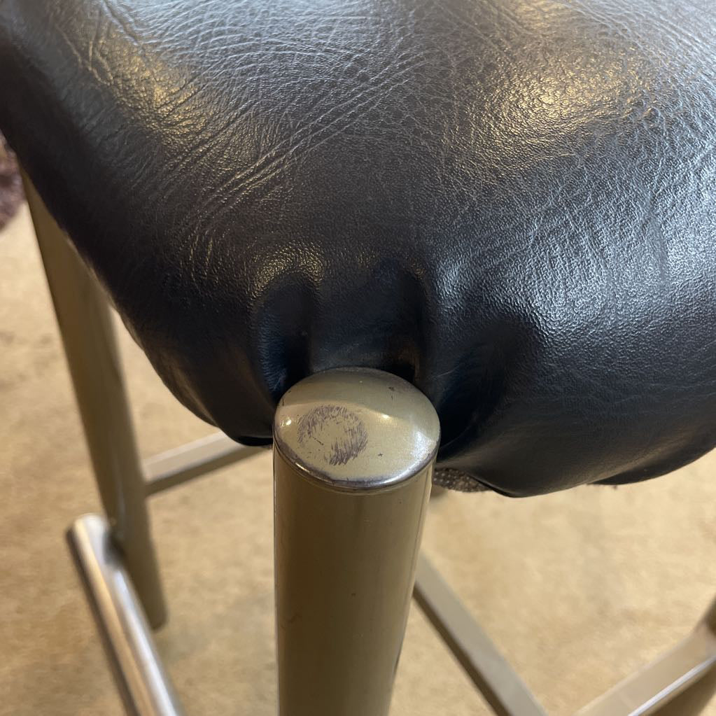 Chunk Vinyl Seat Metal Leg Stool AS IS C STOOLS