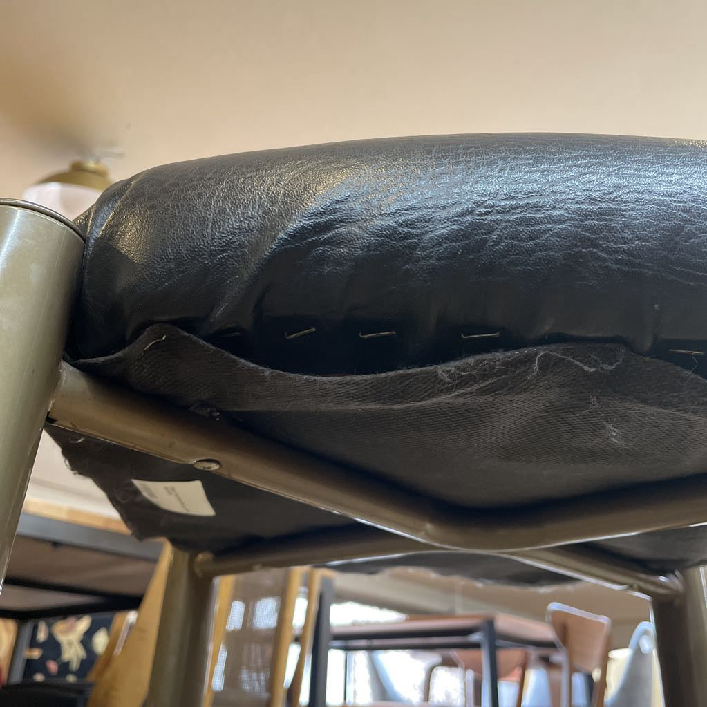 Chunk Vinyl Seat Metal Leg Stool AS IS C STOOLS