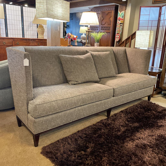 Hickory Furniture Brown Tweed High Back Angular Sofa U SOFAS