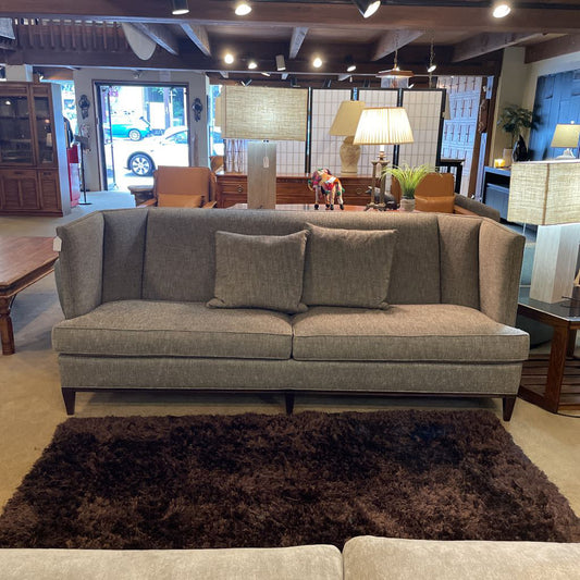 Hickory Furniture Brown Tweed High Back Angular Sofa U SOFAS