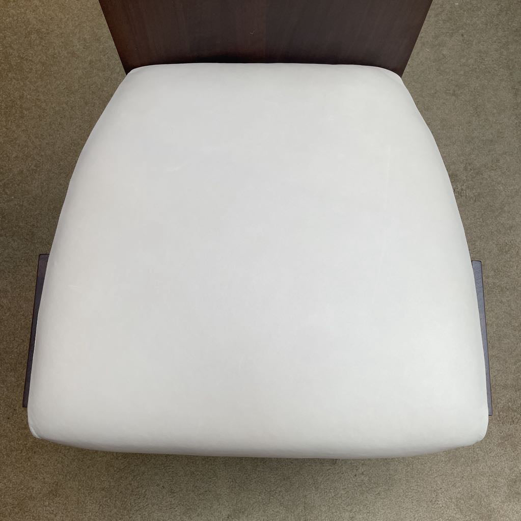 Maiden Home Garrett White Leather & Walnut Dining Chair C DINING CHAIRS