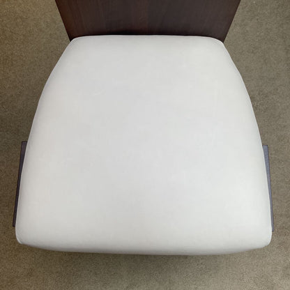 Maiden Home Garrett White Leather & Walnut Dining Chair C DINING CHAIRS