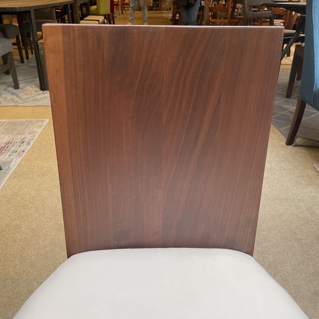 Maiden Home Garrett White Leather & Walnut Dining Chair C DINING CHAIRS