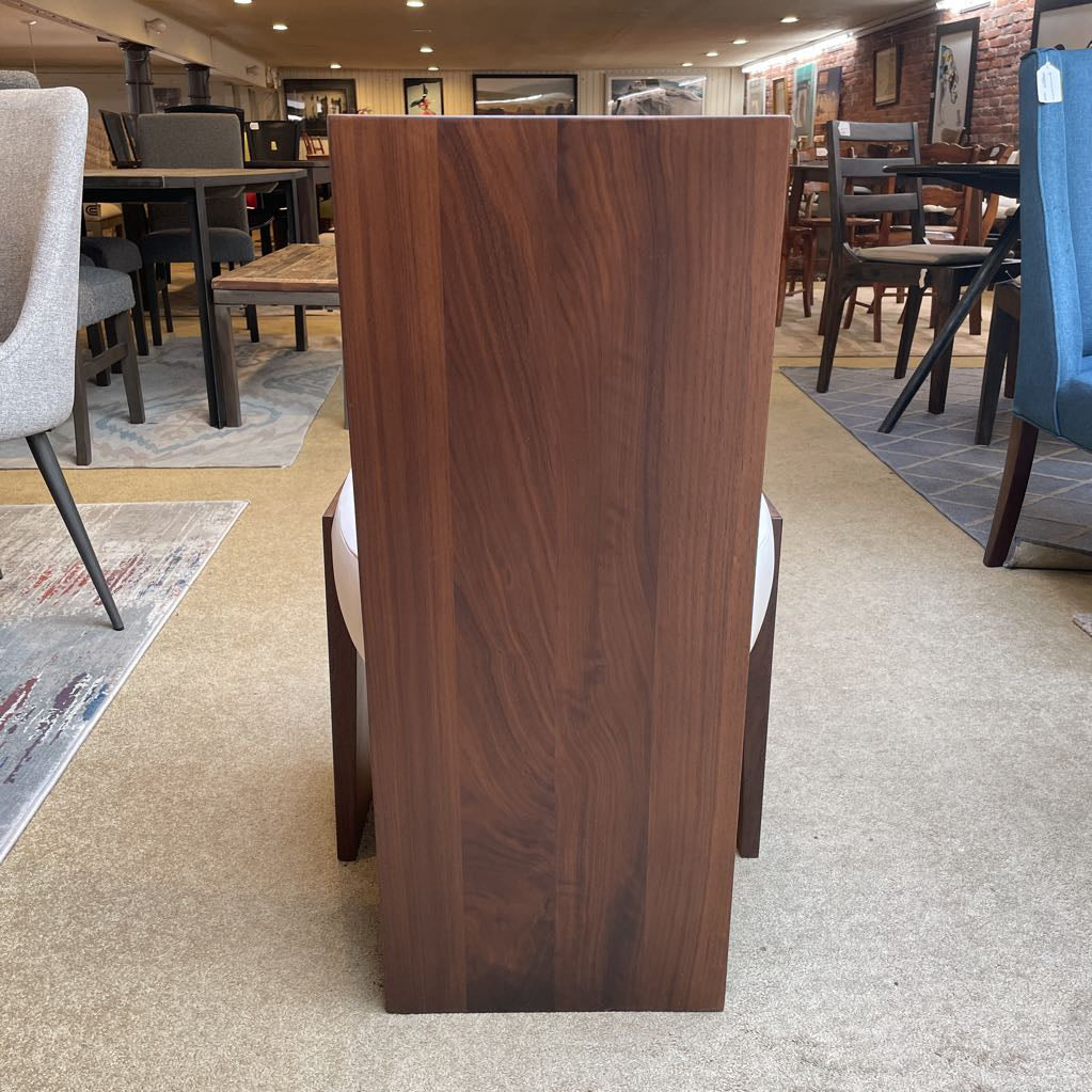 Maiden Home Garrett White Leather & Walnut Dining Chair C DINING CHAIRS