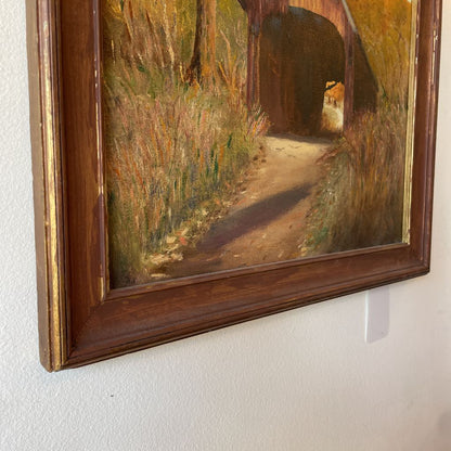 Covered Bridge in Autumn Art