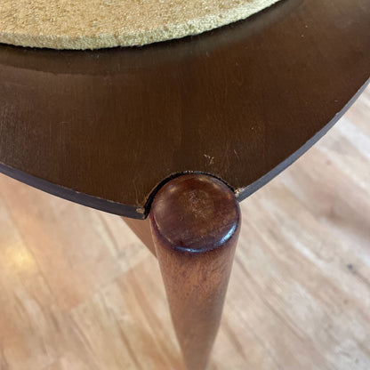 Triangular Nesting Table/Stool with Round Textured Cloth Tops SET/2 UNIQUE FINDS