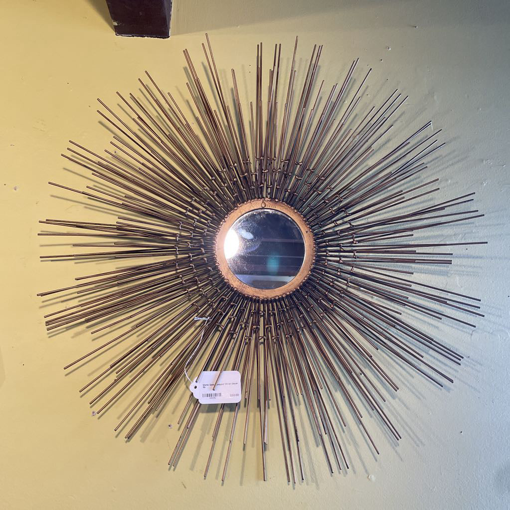 Matte Gold Sunburst Mirror Decor