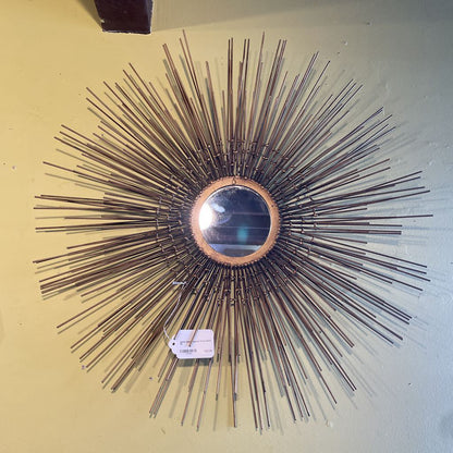 Matte Gold Sunburst Mirror Decor