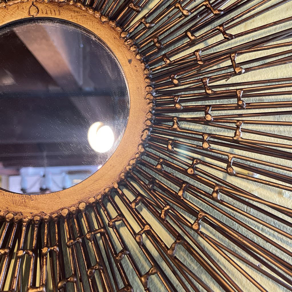 Matte Gold Sunburst Mirror Decor